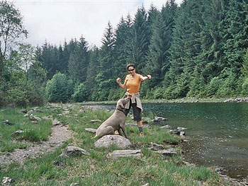 Dudley with Mum Tracey on holiday in Wales